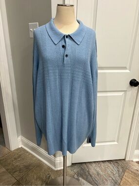 Dockers light blue long sleeve collared sweater Men’s 4XL GUC 100% acrylic